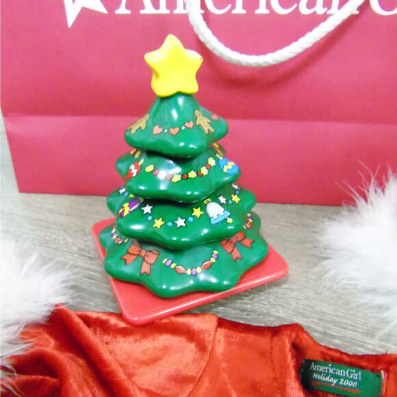American Girl Bitty Baby SANTA'S HELPER Christmas Outfit Stacking Tree AG Bag + - Picture 4 of 10